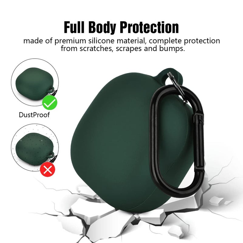 AIRSPO Silicone Case Compatible with Samsung Galaxy Buds 2 Pro/Galaxy Buds 2/ Galaxy Buds Pro/Galaxy Buds Live Case (Midnight Green) - Image 5