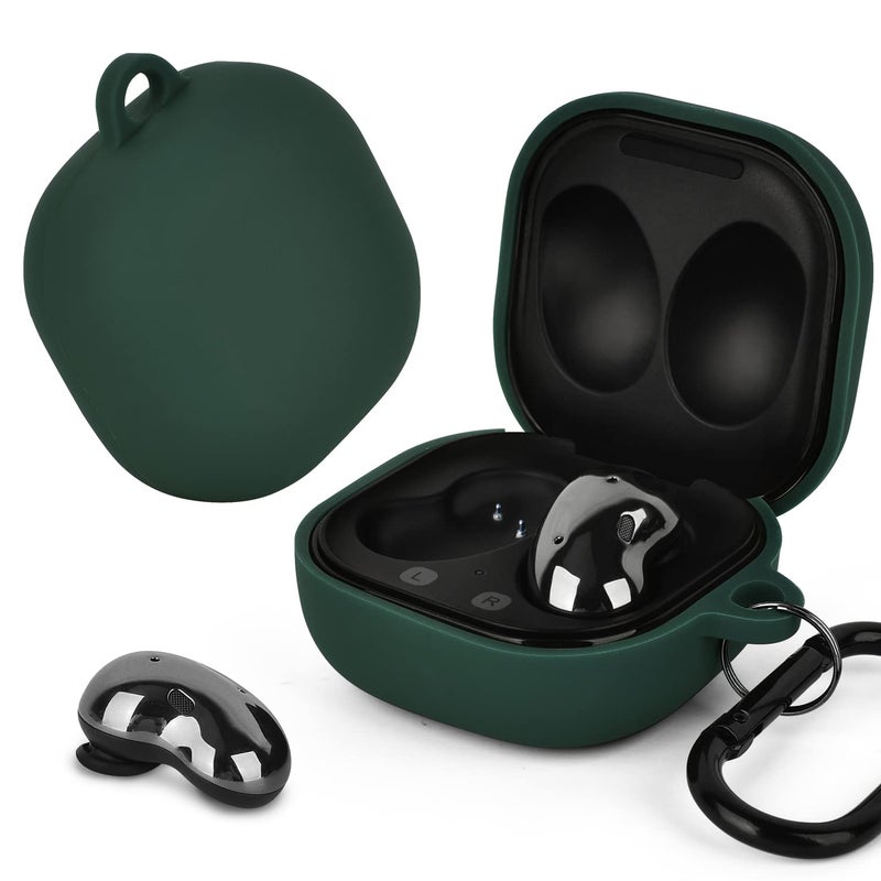 AIRSPO Silicone Case Compatible with Samsung Galaxy Buds 2 Pro/Galaxy Buds 2/ Galaxy Buds Pro/Galaxy Buds Live Case (Midnight Green) - Image 4