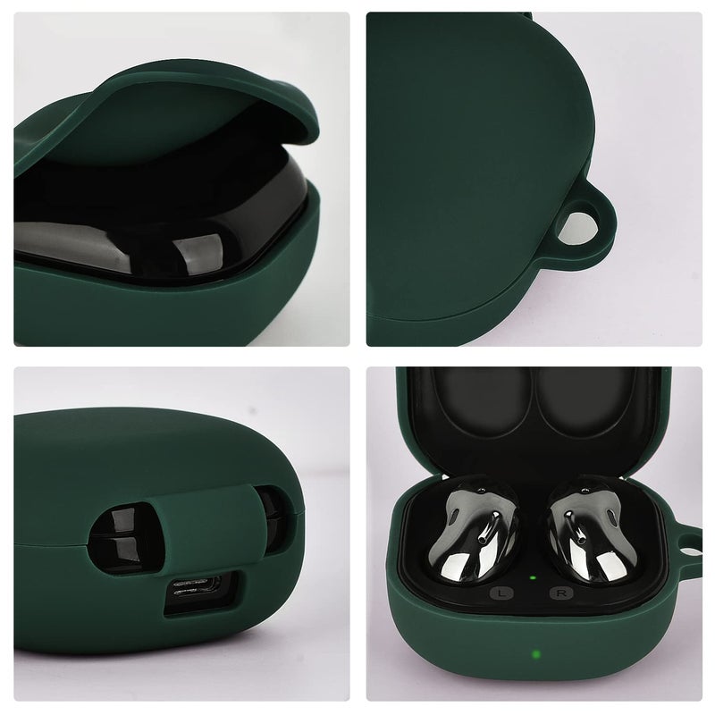 AIRSPO Silicone Case Compatible with Samsung Galaxy Buds 2 Pro/Galaxy Buds 2/ Galaxy Buds Pro/Galaxy Buds Live Case (Midnight Green) - Image 2