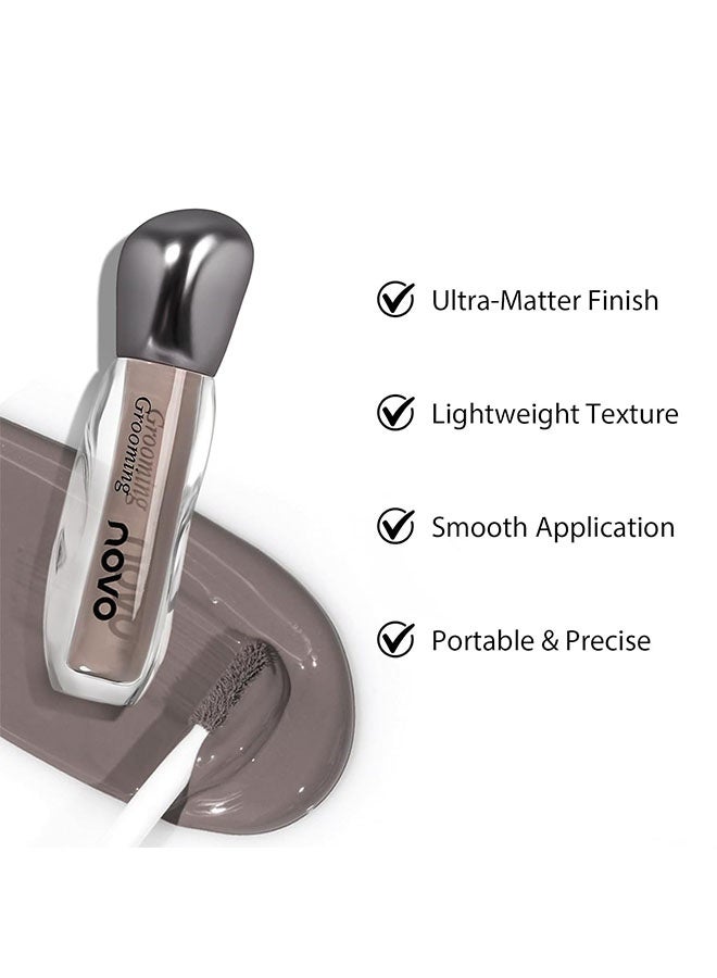 نوفو هايلايتر لايت باي لايت، عصا كونتور سائلة باردة اللون، مكياج كونتور كريم باللون الرمادي البارد، مكياج خفيف الوزن قابل للدمج بتشطيب مطفي، سهل تشكيل الوجه، غير دهني، طويل الأمد، 01# بني رمادي - Image 4