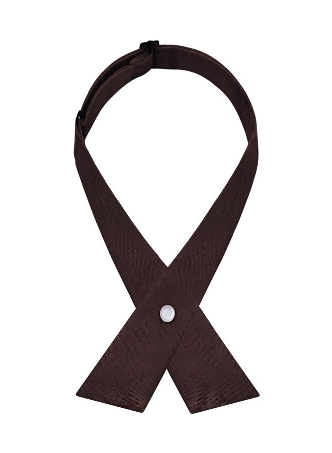 SYAYA Women/Men Cross Bow Tie, Pre Tied Crossover Necktie For Janpanese School Girl JK & JC Uniform or Cosplay W-B-T2 (brown) - Image 1