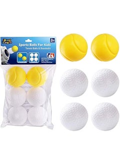 Pitching Machine Baseball & Tennis, Plastic Replacement Balls, Sports Training Ball, 6Pcs Set, Outdoors Game Set, Active, Learning Gift Age 4, 5, 6, 7, 8 Year Olds Kids, Boys, Girls