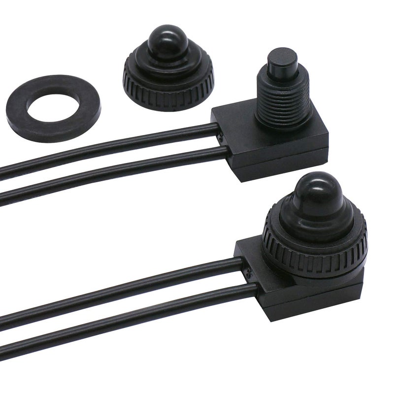 TWTADE 2PCS Waterproof RV Push Button Switch 12V ONOff SPST Switch for MotorcycleAuto Car Bathroom Fan with 45 Lines KP107 - Image 2