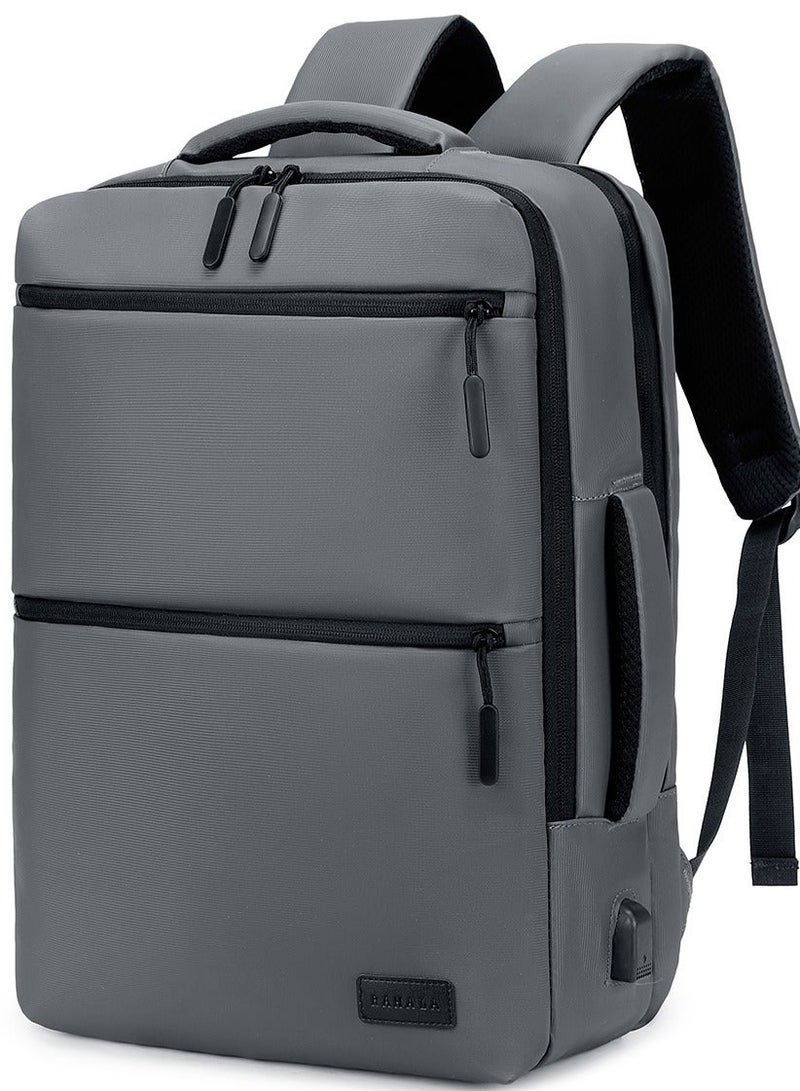 RAHALA RAL815 RAHALA Business and Travel Backpack, Waterproof and Anti-Theft, with USB Charging Port and 15.6-inch Laptop Compartment - GREY - Image 1