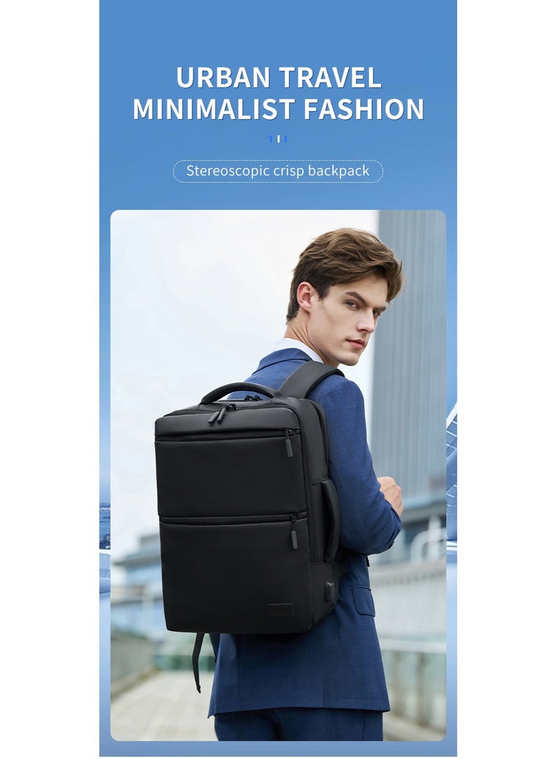 RAHALA RAL815 RAHALA Business and Travel Backpack, Waterproof and Anti-Theft, with USB Charging Port and 15.6-inch Laptop Compartment - GREY - Image 3