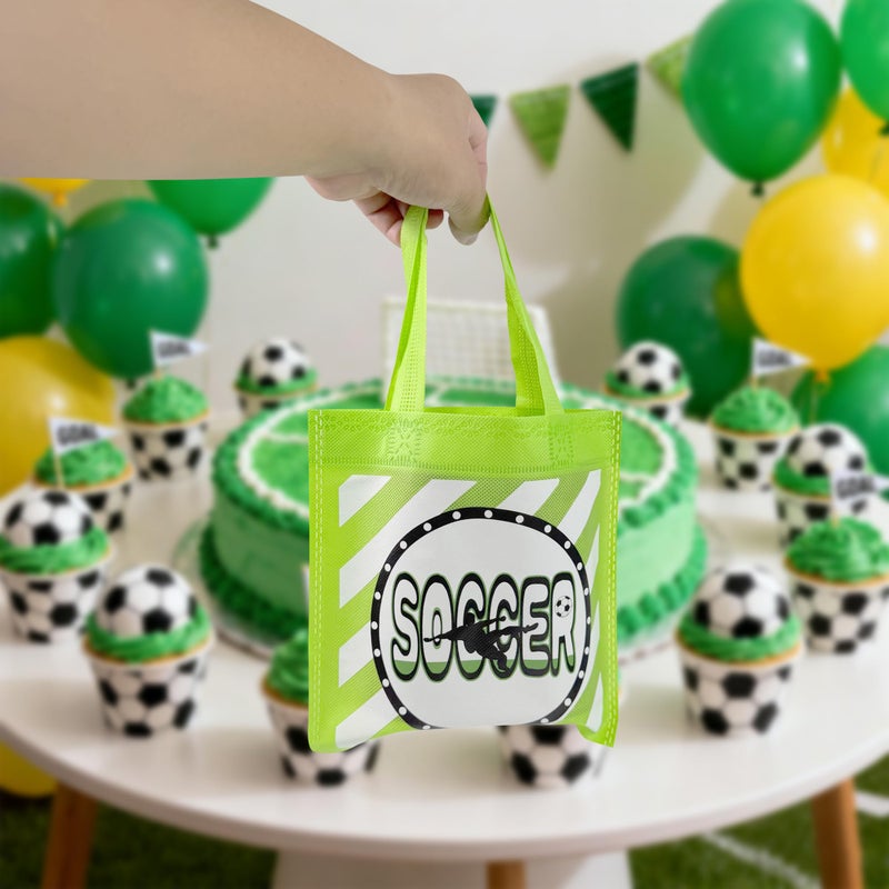 BANBALLON 20 PCS Soccer Party Favor Bags Soccer Gift Bags Treat Gift Bags for Kids Soccer Birthday Party Sports Theme Party Baby Shower World Cup Goodie Bags Supplies (Soccer) - Image 5