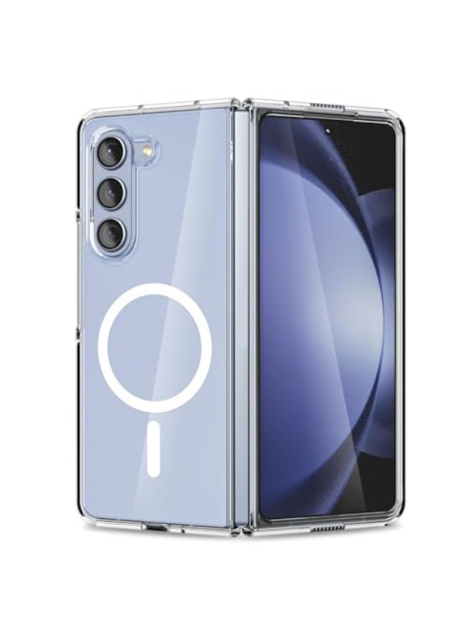 مجسيف جراب مغناطيسي متوافق مع سامسونج جالاكسي زد فولد 7 جراب خلفي شفاف غير قابل للانزلاق من البولي كربونات الصلب ممتص للصدمات  شفاف - Image 3