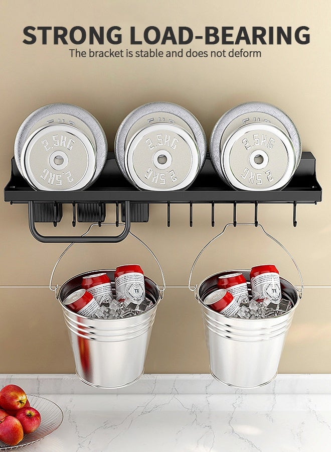 UNUNS Hanging Spice Rack For Wall,Wall Mounted Stainless Steel Spice Rack Organizer With Towel Rack And Hooks,Cooking Utensils Hanger,Cabinet Wall Spice Rack Organizer  - Image 4