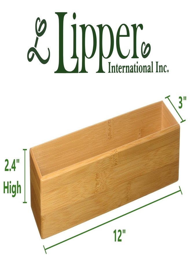 Lipper International 8382 Bamboo Wood Stacking Drawer Organizer Box, 12" x 3" - Image 2