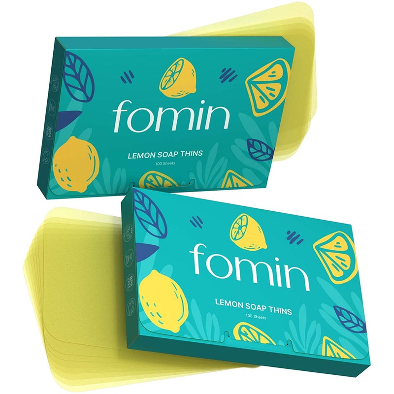 FOMIN Antibacterial Paper Soap Sheets for Hand Washing 200 Sheets Lemon Portable Travel Soap Sheets Dissolvable Camping Mini Soap Portable Hand Soap sheet