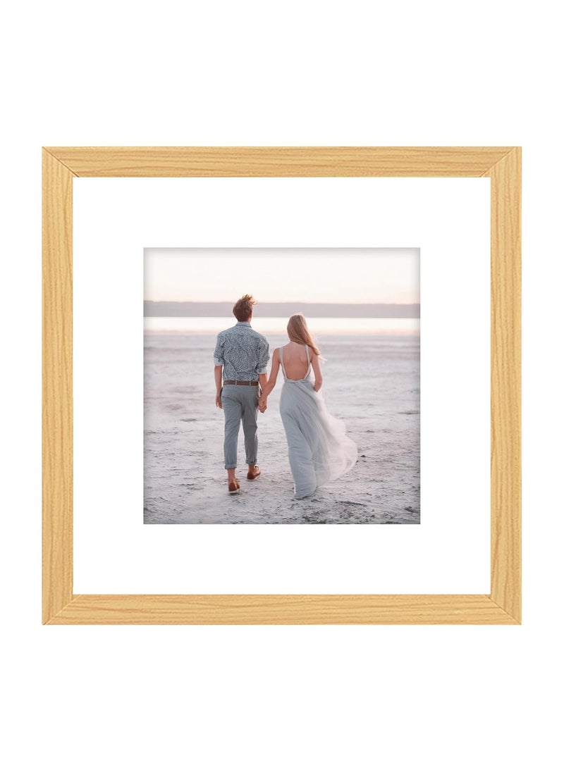Art Street - Art Street set of 6 Engineered Wood Elegant Designed Beige Individual Photo Frame With Square Shape Mat, Wall Mount Home Decor, Office, Bedroom, Living Room, WalL Decor (5x5 Matted To 3x3 Inch) - Image 1