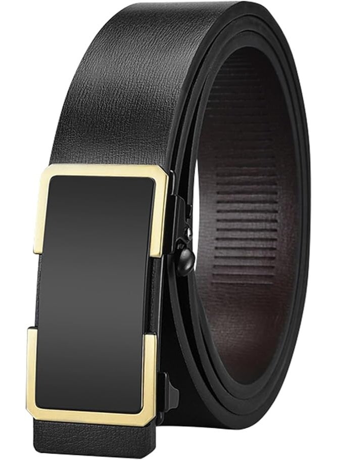 Bukela Men's Genuine Leather Ratchet Belt with Automatic Slide Buckle for Dress & Casual Wear - Image 1