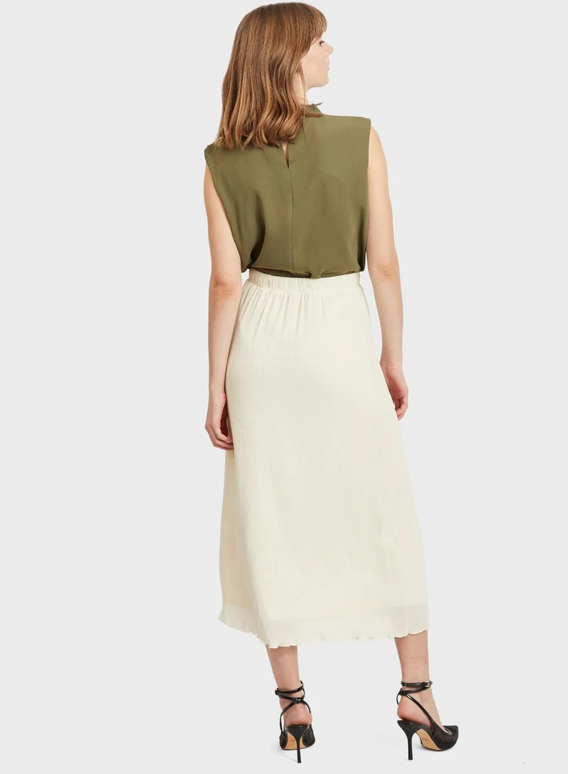 Vila Pleated Midi Skirt
