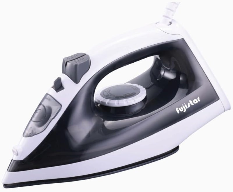 fujistar Steam Iron with Ceramic Soleplate, 1600W, White, Self-Cleaning, Powerful Steam Boost, 170ml Water Tank - Image 1