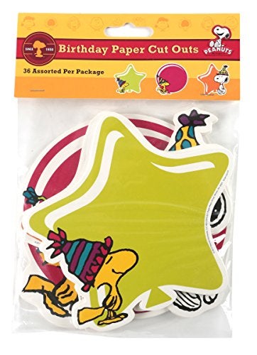 Eureka Peanuts Birthday Assorted Paper Cut-Outs, 12 Each of 3 Different Designs, 36-Piece - Image 3