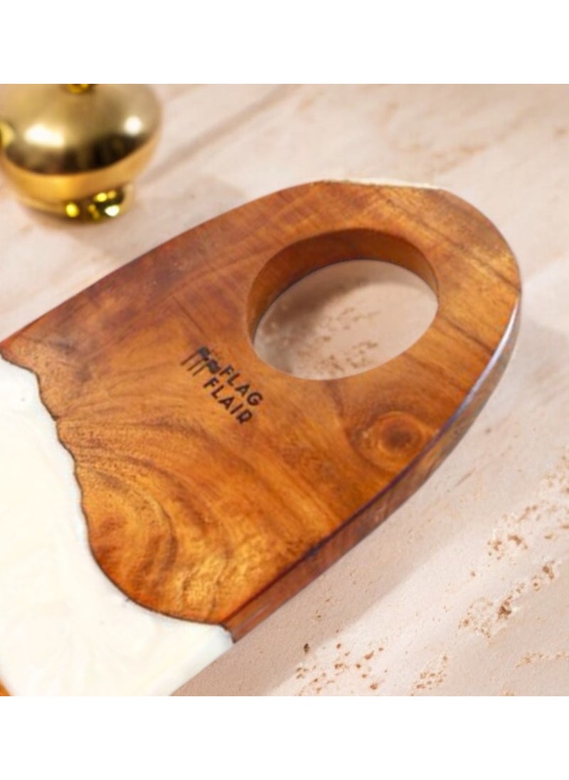Generic - Kitchen Cutting and Chopping Board, Ideal for Meat, Cheese, Vegetables, Kitchen Essential ( White  Epoxy Blend) - Image 1