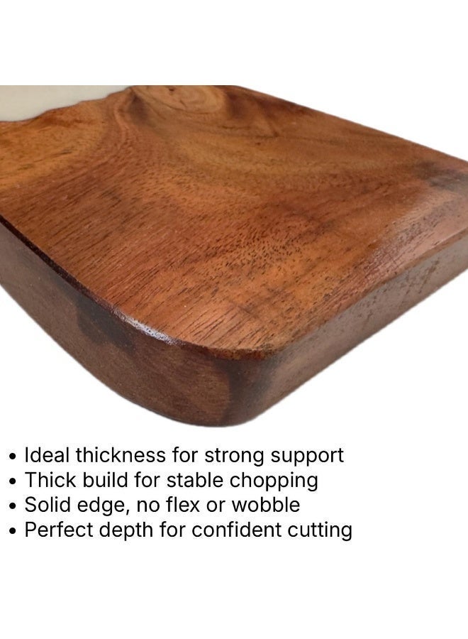TrenDxb Kitchen Cutting and Chopping Board, Ideal for Meat, Cheese, Vegetables, Kitchen Essential ( White  Epoxy Blend) - Image 4