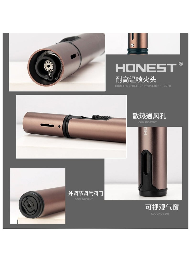 JiFENG Torch Lighters, Candle Lighters Windproof Butane Refillable Gas Torch Lighter for Fireplaces, Camping,Kitchen(Brown,Butane Not Included)  - Image 3
