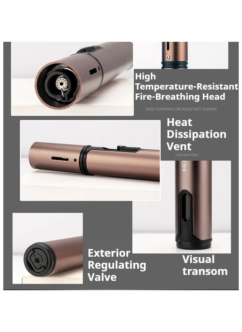 JiFENG Torch Lighters, Candle Lighters Windproof Butane Refillable Gas Torch Lighter for Fireplaces, Camping,Kitchen(Brown,Butane Not Included)  - Image 5