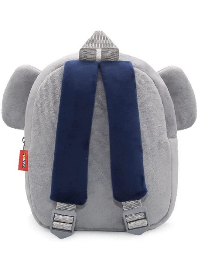 فرانتك حقائب ظهر مخملية ناعمة من Frantic Kids Bags للأطفال من عمر 2 إلى 5 سنوات للمدرسة/الحضانة/الحمل/السفر/النزهة/الحقيبة (فيل رمادي) قياسية، 10 لتر - Image 4