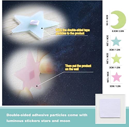 RUIPBOTE Starry Sky Galaxy Wolf Room Decor Wall Decal and Glow Moon Star Stickers RUIPBOTE Teen Bedroom Wall Decor Murals - Image 3