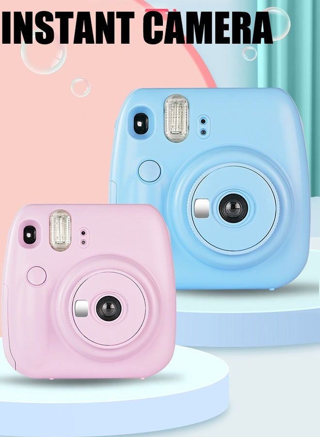 Generic Instant Camera +Camera Protective Case+ Shutter Accessories Bundle, Incl. Compatible Carrying Case,blue - Image 5