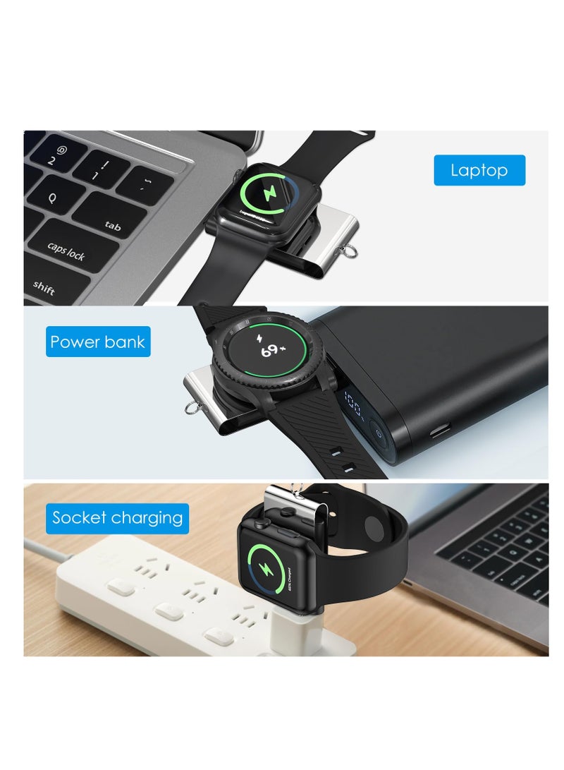 SYOSI Wireless Charger Fit for Apple Samsung Watch, Portable Magnetic 2 in 1, Wireless Fast Watch Charger Stand, Compatible with Apple Watch Series 8 7 SE 6 5 4 3 2, Samsung Galaxy Watch 5 4 3 2 1 - Image 4