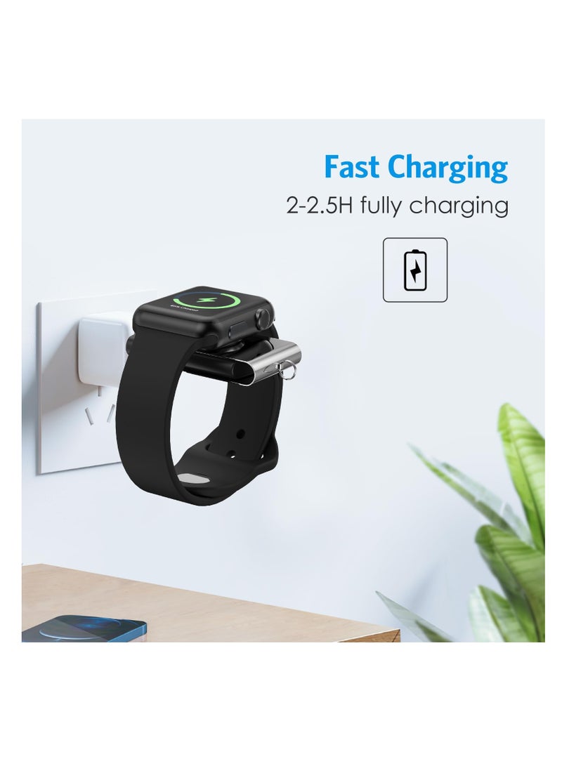 SYOSI Wireless Charger Fit for Apple Samsung Watch, Portable Magnetic 2 in 1, Wireless Fast Watch Charger Stand, Compatible with Apple Watch Series 8 7 SE 6 5 4 3 2, Samsung Galaxy Watch 5 4 3 2 1 - Image 2