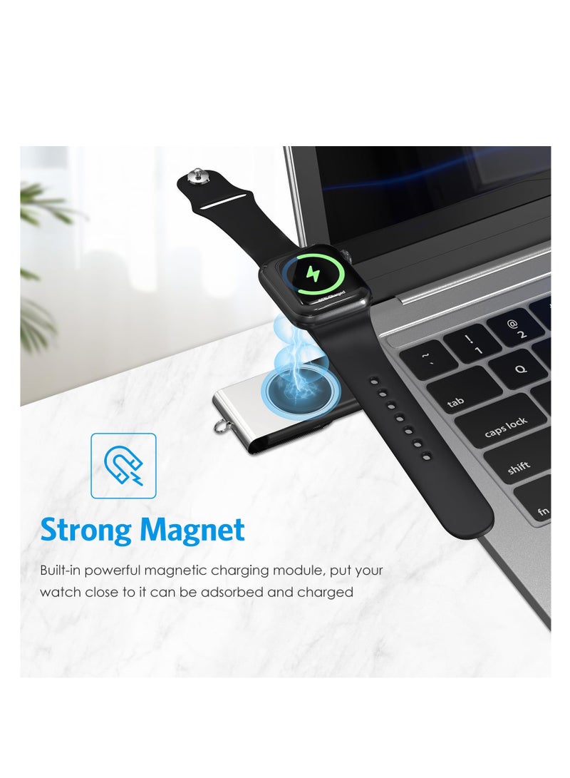 SYOSI Wireless Charger Fit for Apple Samsung Watch, Portable Magnetic 2 in 1, Wireless Fast Watch Charger Stand, Compatible with Apple Watch Series 8 7 SE 6 5 4 3 2, Samsung Galaxy Watch 5 4 3 2 1 - Image 5