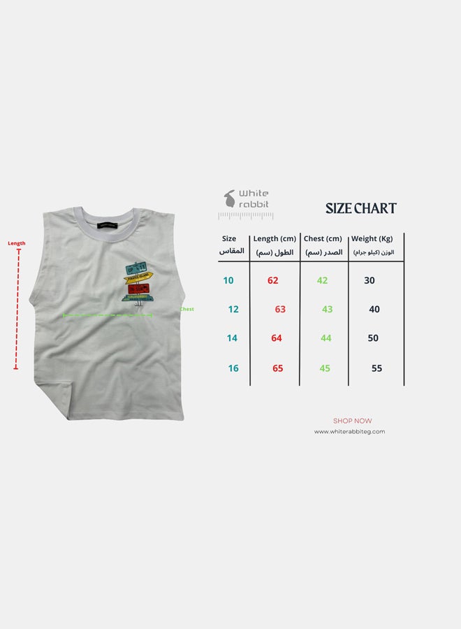 WHITE RABBIT Printed Cut T-Shirt Kids – Off White - Image 5