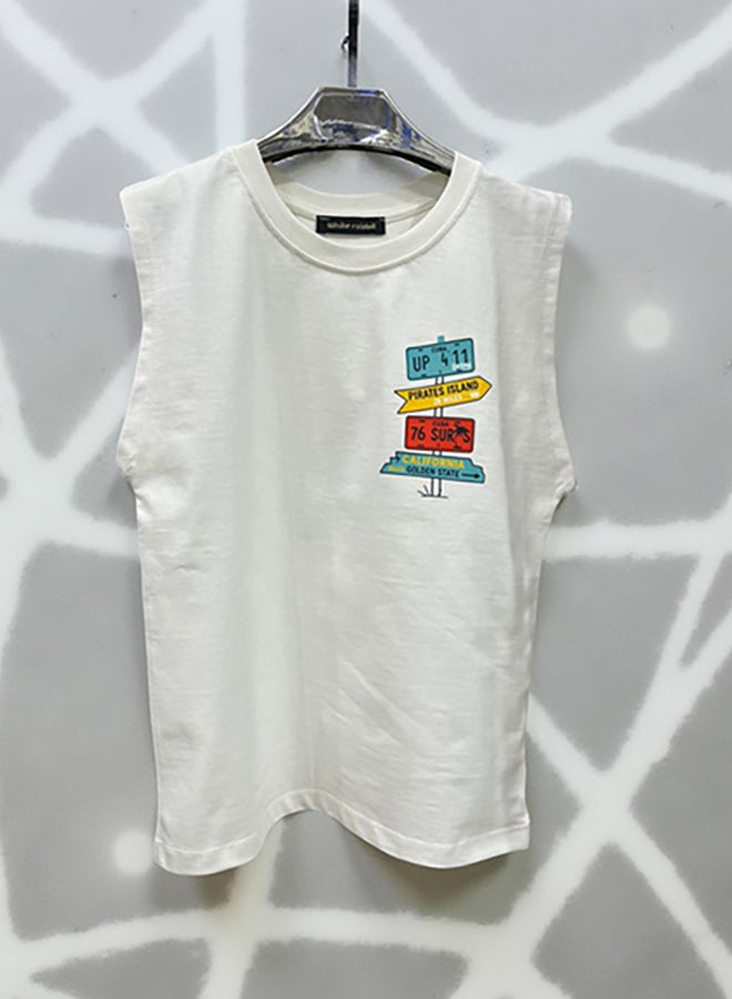 WHITE RABBIT Printed Cut T-Shirt Kids – Off White - Image 3