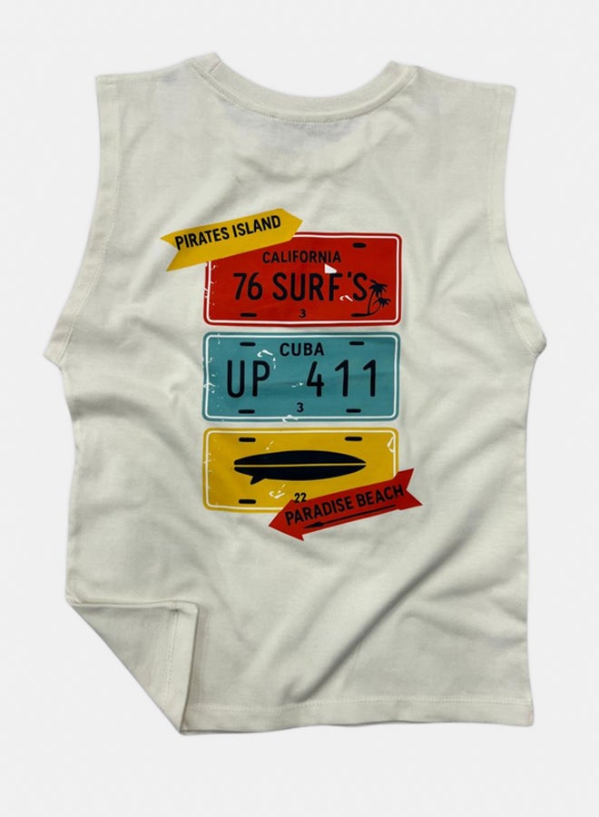 WHITE RABBIT Printed Cut T-Shirt Kids – Off White - Image 2