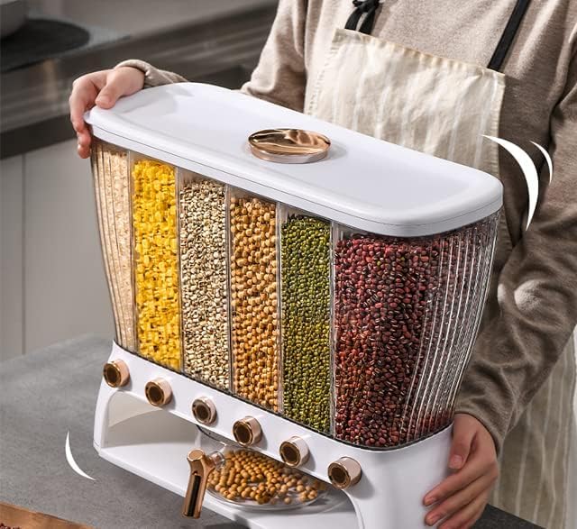 Waqif waqif Pantry Storage Containers Grain Storage Box Rice Storage Bin Grain Storage Box Kitchen Rice Container Food Dispenser for Kitchen Home Restaurants Cereal Containers Storage  - Image 1