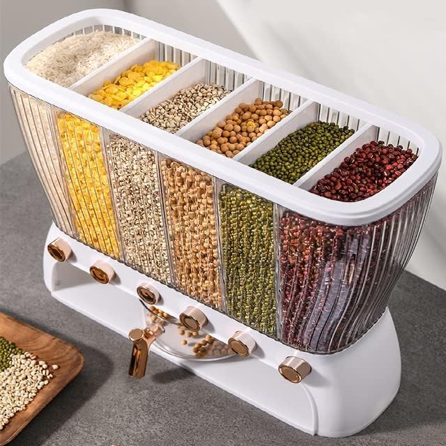 Waqif waqif Pantry Storage Containers Grain Storage Box Rice Storage Bin Grain Storage Box Kitchen Rice Container Food Dispenser for Kitchen Home Restaurants Cereal Containers Storage  - Image 4
