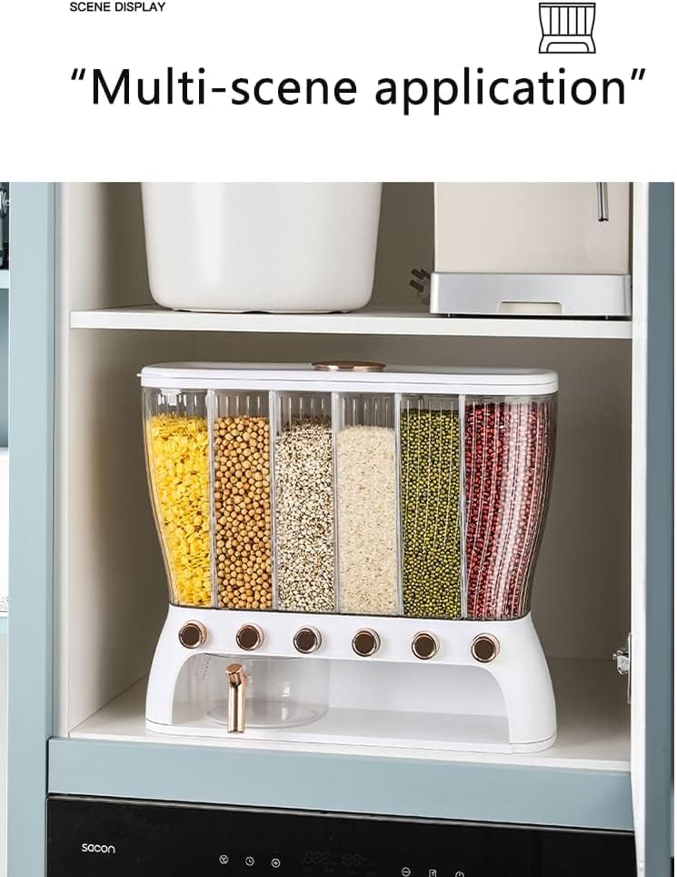 Waqif waqif Pantry Storage Containers Grain Storage Box Rice Storage Bin Grain Storage Box Kitchen Rice Container Food Dispenser for Kitchen Home Restaurants Cereal Containers Storage  - Image 2