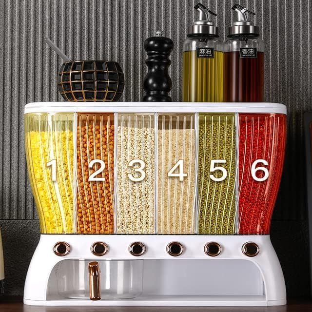 Waqif waqif Pantry Storage Containers Grain Storage Box Rice Storage Bin Grain Storage Box Kitchen Rice Container Food Dispenser for Kitchen Home Restaurants Cereal Containers Storage  - Image 5