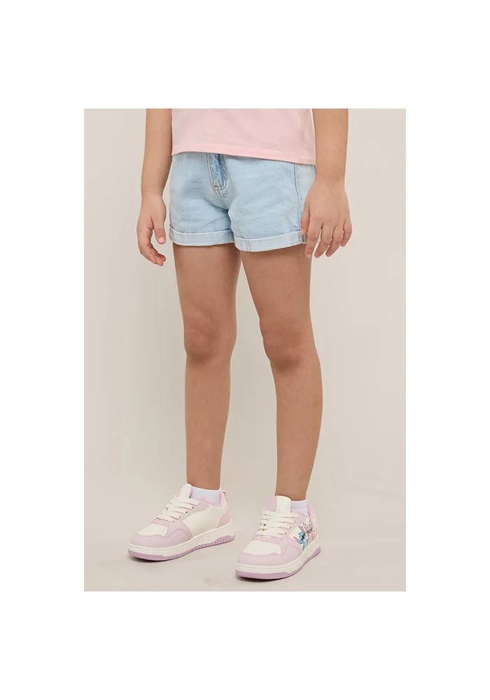أر أند بي Washed Denim Shorts with Button Closure