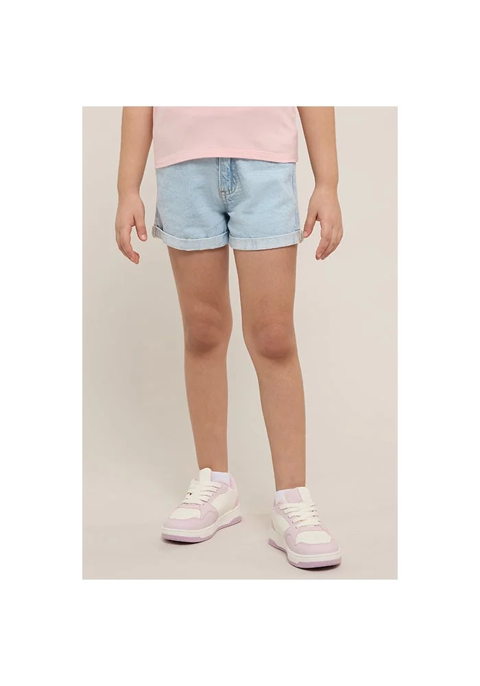 أر أند بي Washed Denim Shorts with Button Closure