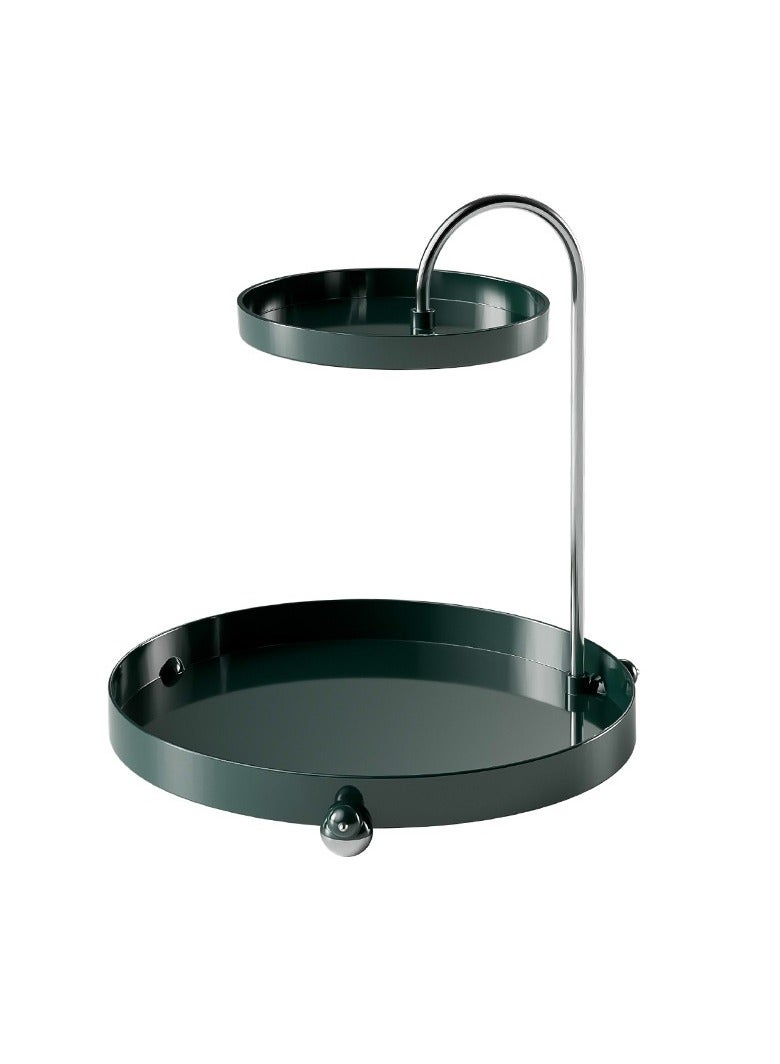 Bluejw 2-Tier Multipurpose Entrance Storage Rack Stainless Steel Decorative Tray Jewelry Dish Cosmetics Organizer Bathroom Clutter Serving Platter Small Storage Tray  - Image 1