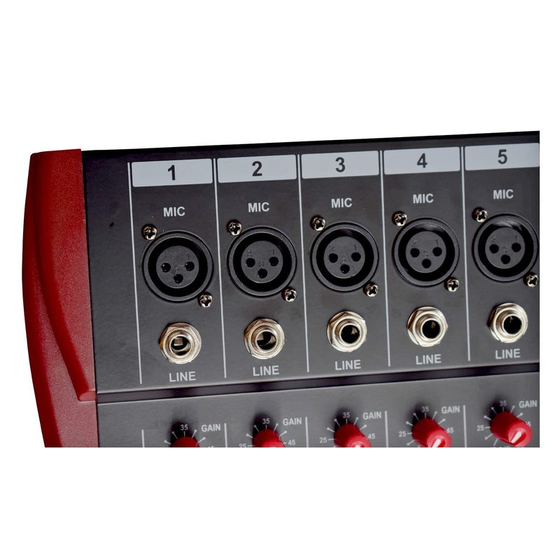 K-H Audio Mixer 8 Channel Audio Mixer Sound Mixing Console with Bluetooth USB,PC Recording Input, XLR Microphone Jack, RCA Input/Output for Professional and Beginners (8 Channel) - Image 5