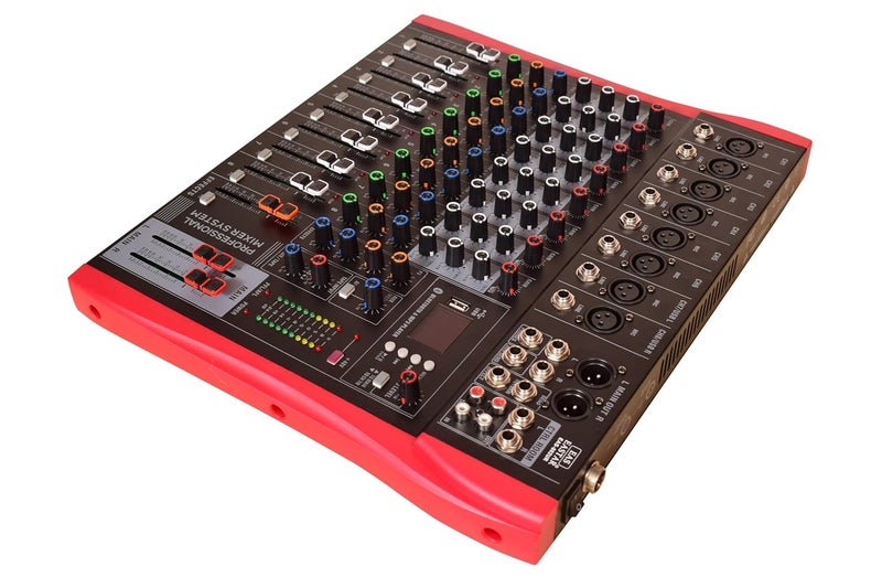 K-H Audio Mixer 8 Channel Audio Mixer Sound Mixing Console with Bluetooth USB,PC Recording Input, XLR Microphone Jack, RCA Input/Output for Professional and Beginners (8 Channel) - Image 2