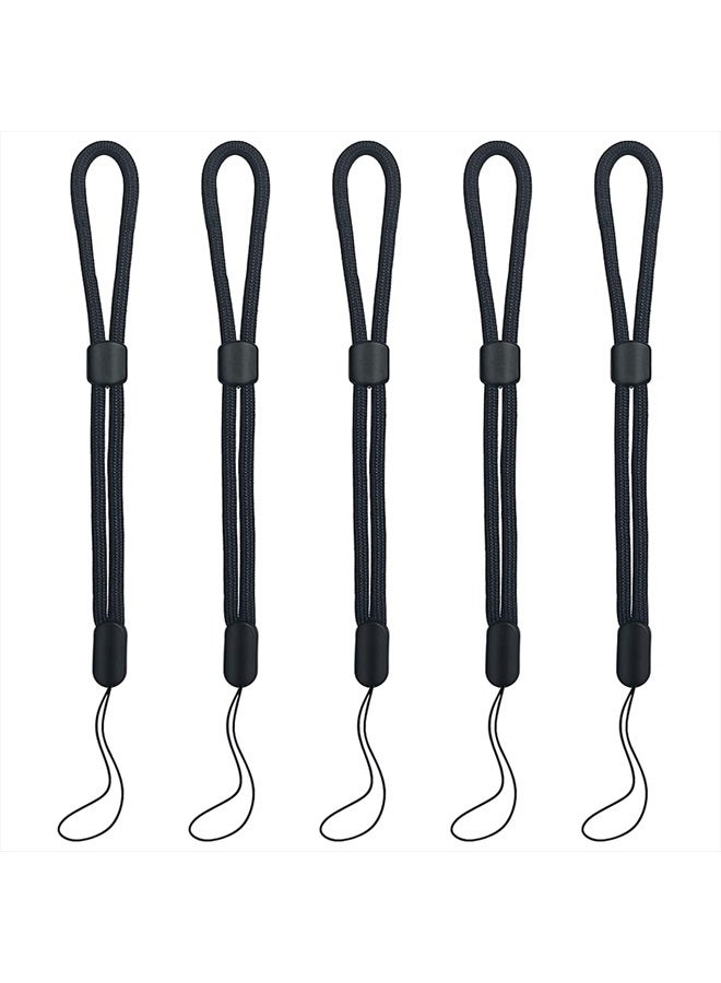 yuntop 5PCS Wrist lanyard, 8.8 inch Hand Wrist Strap Lanyard, Adjustable Nylon Wristlet Straps for Cell Phone, Camera, GoPro, PSP, USB Flash Drives, Flashlight (Black) - Image 1