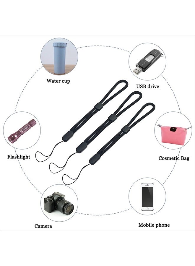 yuntop 5PCS Wrist lanyard, 8.8 inch Hand Wrist Strap Lanyard, Adjustable Nylon Wristlet Straps for Cell Phone, Camera, GoPro, PSP, USB Flash Drives, Flashlight (Black) - Image 4