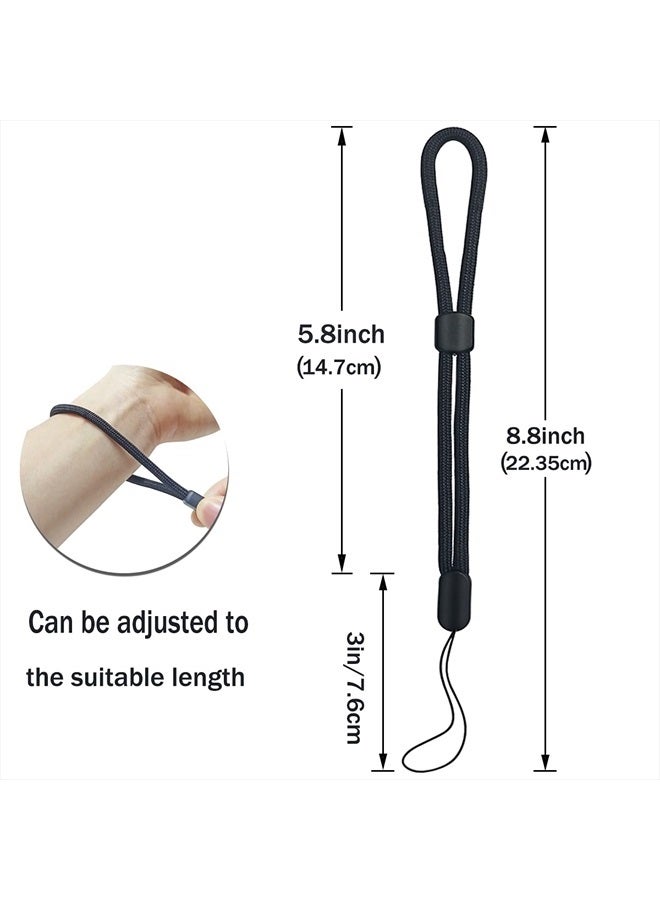 yuntop 5PCS Wrist lanyard, 8.8 inch Hand Wrist Strap Lanyard, Adjustable Nylon Wristlet Straps for Cell Phone, Camera, GoPro, PSP, USB Flash Drives, Flashlight (Black) - Image 2