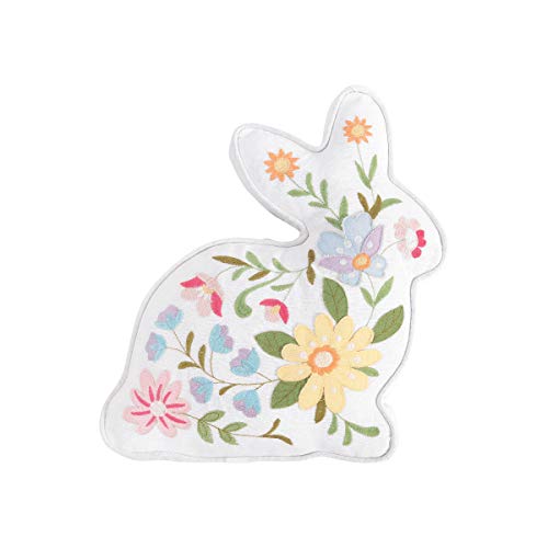 C&F Home Easter Bunny Rabbit Cotton Blend Shaped Accent Pillow 14" x 14" Spring Springtime Home Living Room Sofa Couch Chair Bed Bedroom Decor Decoration 14" x 14" Multicolored - Image 1