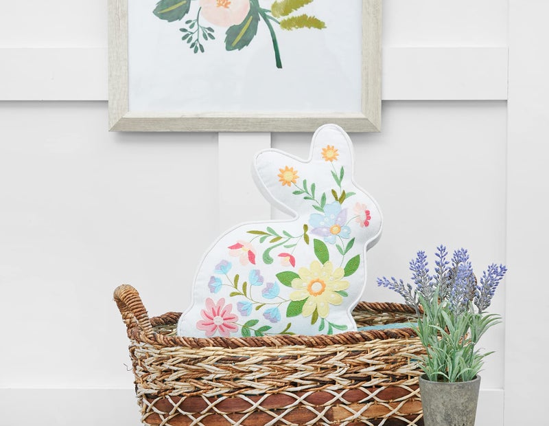 C&F Home Easter Bunny Rabbit Cotton Blend Shaped Accent Pillow 14" x 14" Spring Springtime Home Living Room Sofa Couch Chair Bed Bedroom Decor Decoration 14" x 14" Multicolored - Image 5