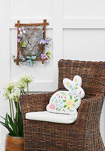 C&F Home Easter Bunny Rabbit Cotton Blend Shaped Accent Pillow 14" x 14" Spring Springtime Home Living Room Sofa Couch Chair Bed Bedroom Decor Decoration 14" x 14" Multicolored - Image 4