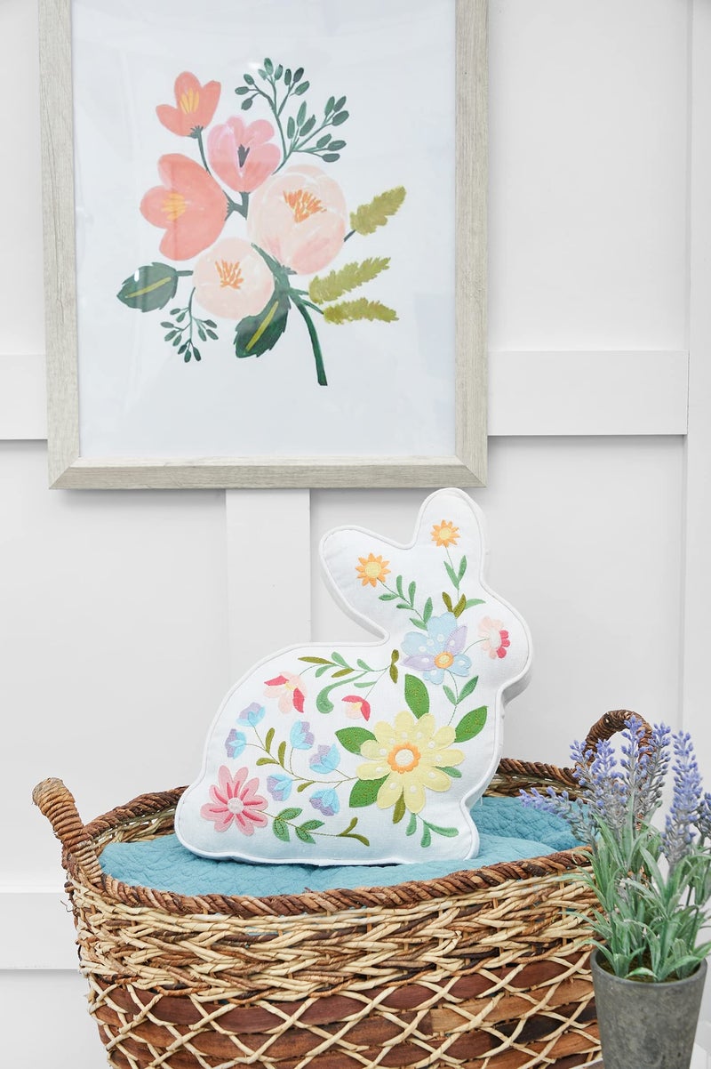 C&F Home Easter Bunny Rabbit Cotton Blend Shaped Accent Pillow 14" x 14" Spring Springtime Home Living Room Sofa Couch Chair Bed Bedroom Decor Decoration 14" x 14" Multicolored - Image 3