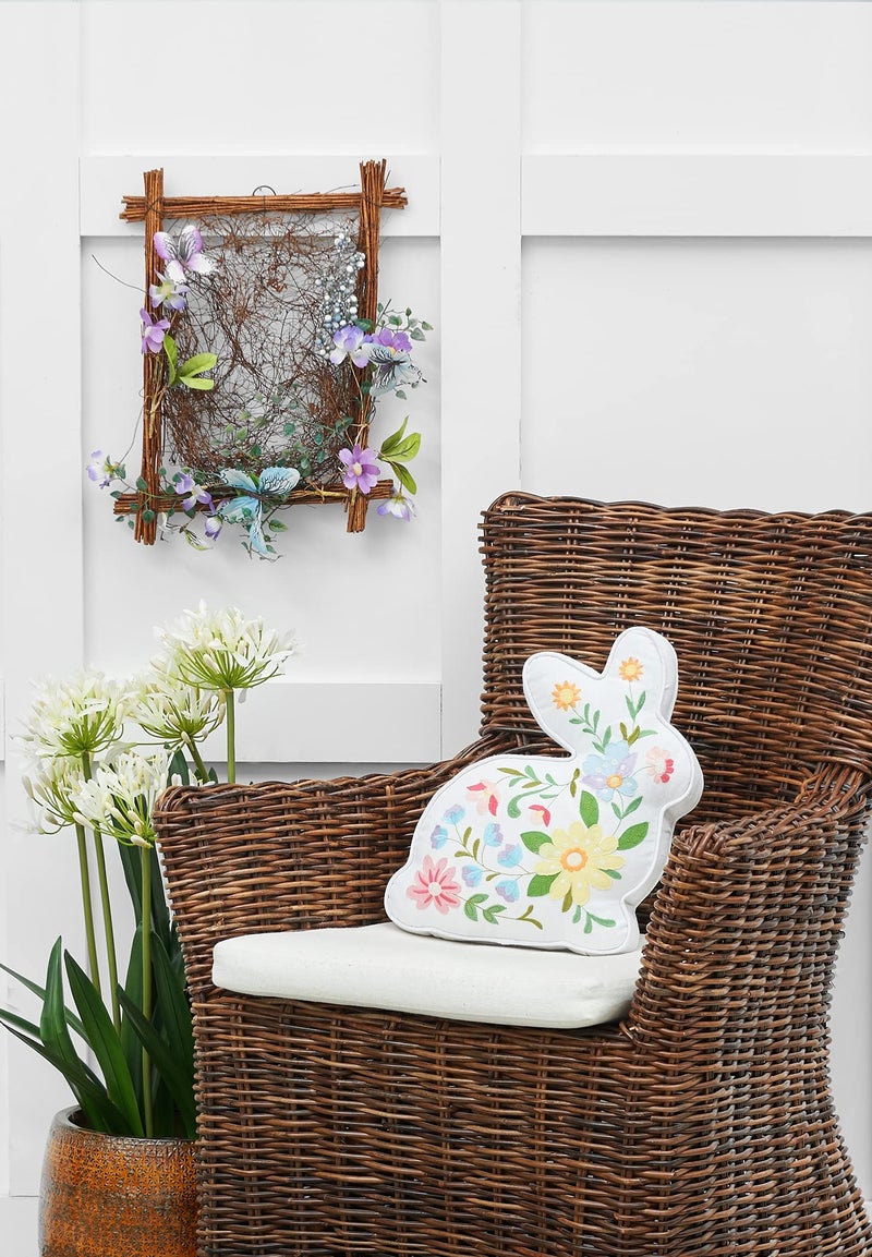 C&F Home Easter Bunny Rabbit Cotton Blend Shaped Accent Pillow 14" x 14" Spring Springtime Home Living Room Sofa Couch Chair Bed Bedroom Decor Decoration 14" x 14" Multicolored - Image 2