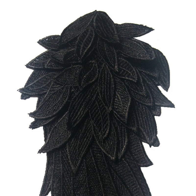 ZALALAA 1 Pair Black Gothic Embroidered Angel Wings Patches, 27*13 cm / 10.6*5.1 inch - Image 3